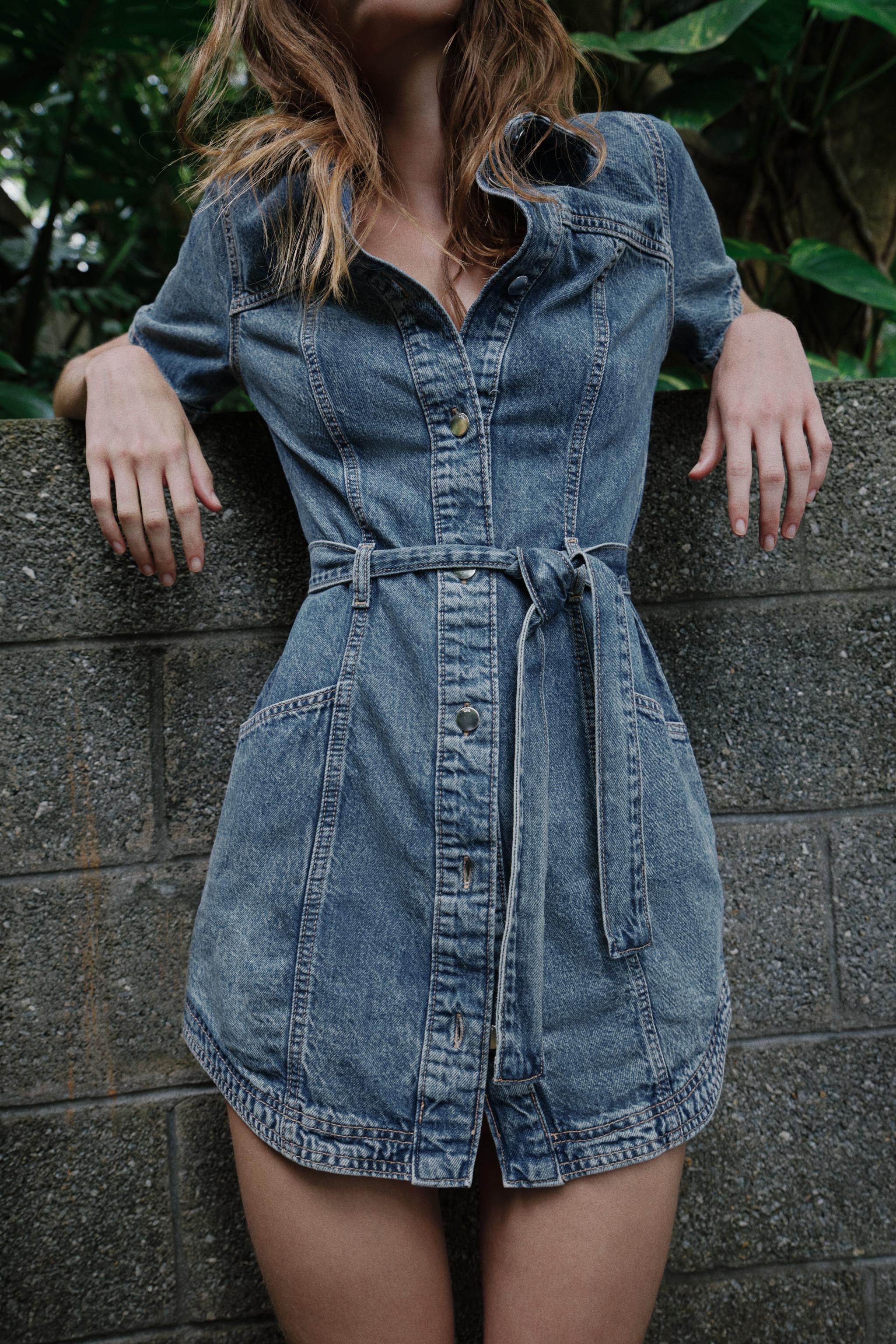 Z1975 BELTED MINI DENIM DRESS